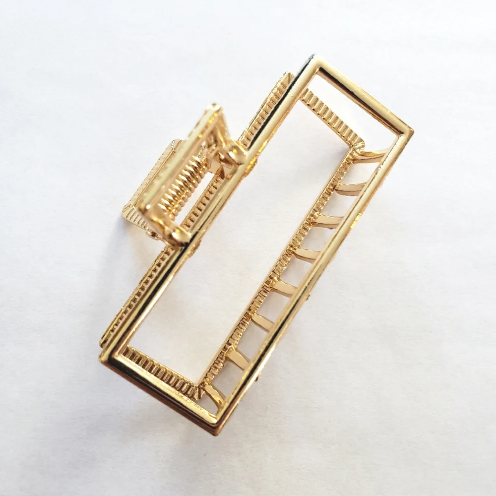 Gold Toned Metal Hair Claw Hair Clip